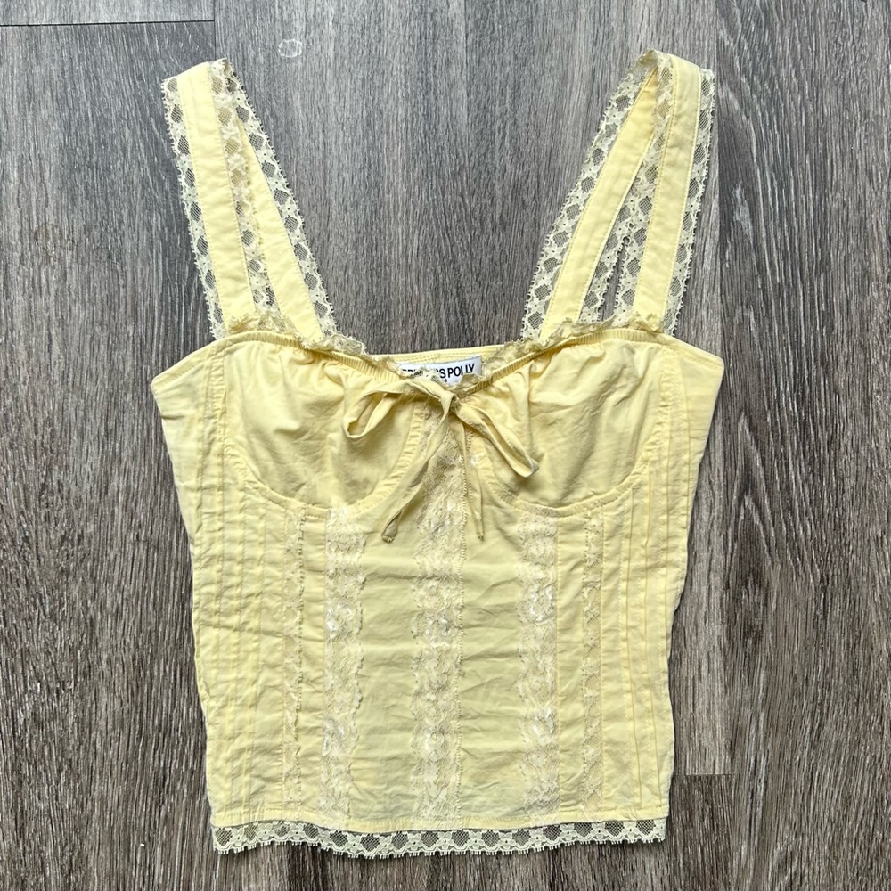 Yellow Lace Bustier Top - Picture 6 of 11